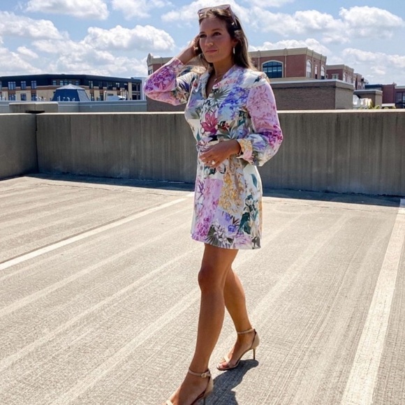 Bloggers favorite Zara tropical parrot dress women’s size Small  belted buttons - Picture 8 of 16